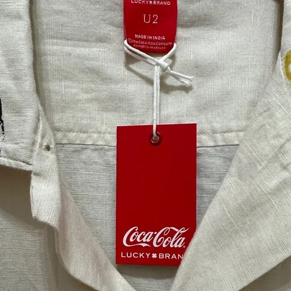 Coca Cola Cream and Red Button Down Shirt - Picture 5 of 11